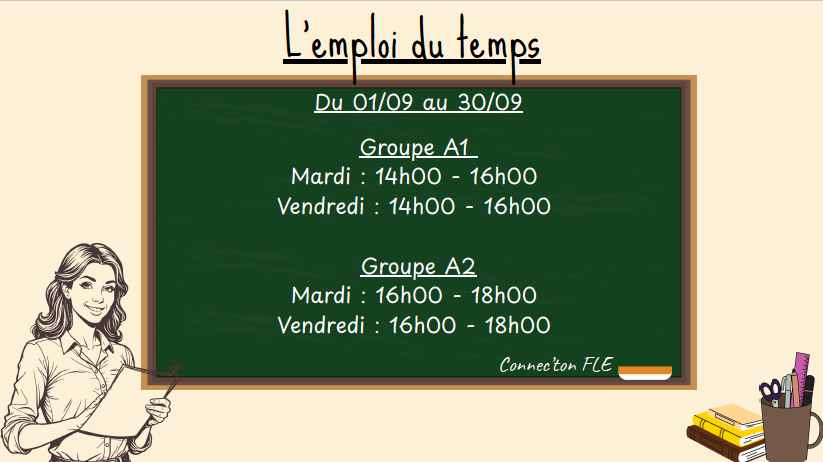 emploi-du-temps-cours-français-langue-etrangère-fle-rennes